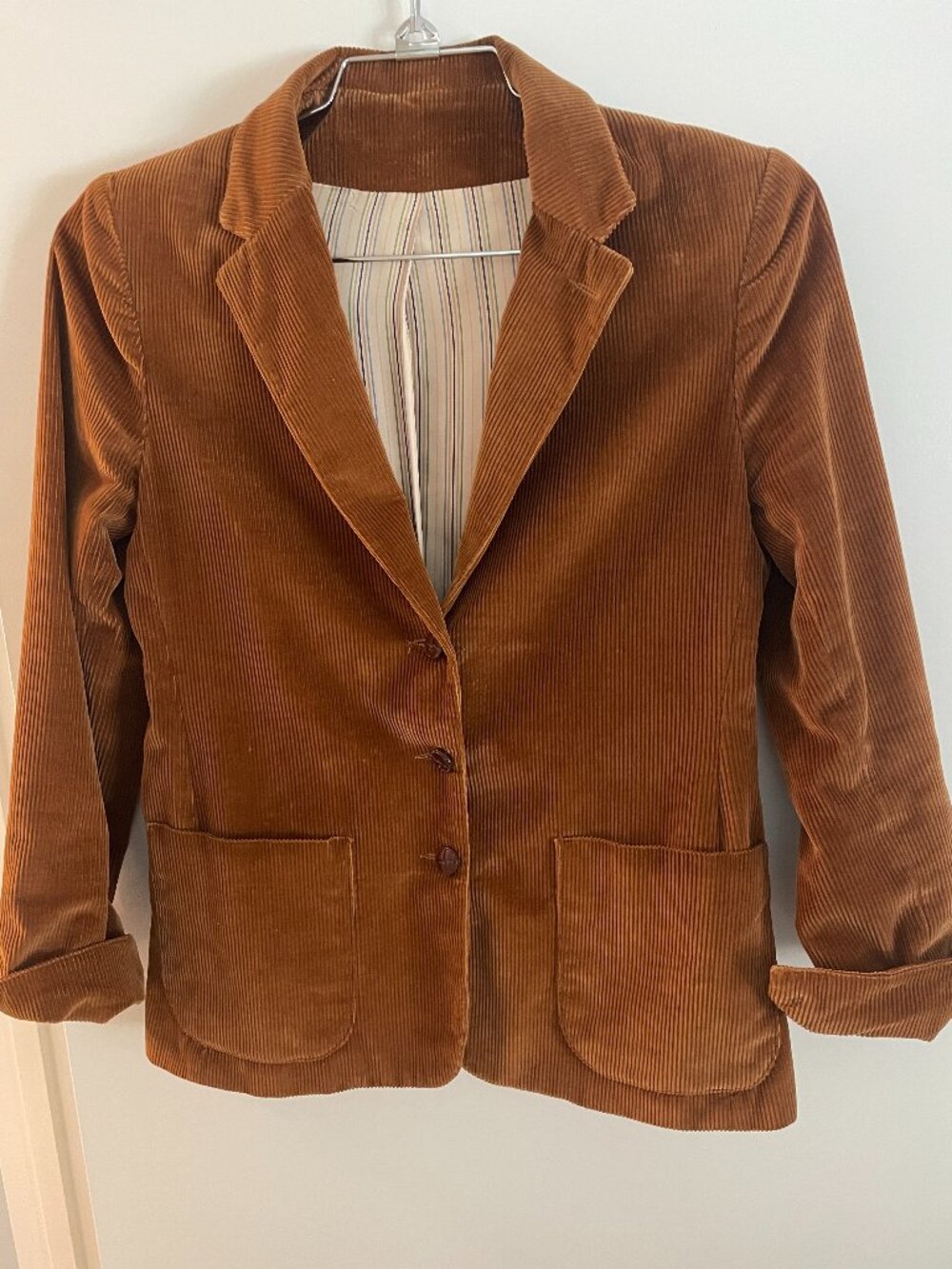 Corduroy Blazer Jacket in Warm Brown - Women's Tailored Blazer
